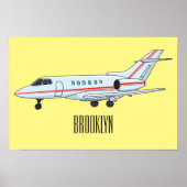 Afbeelding van privé-jet cartoon poster (Voorkant)