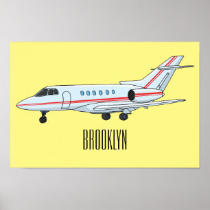 Afbeelding van privé-jet cartoon poster