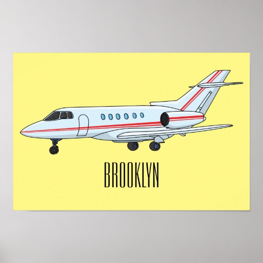 Afbeelding van privé-jet cartoon poster (Voorkant)