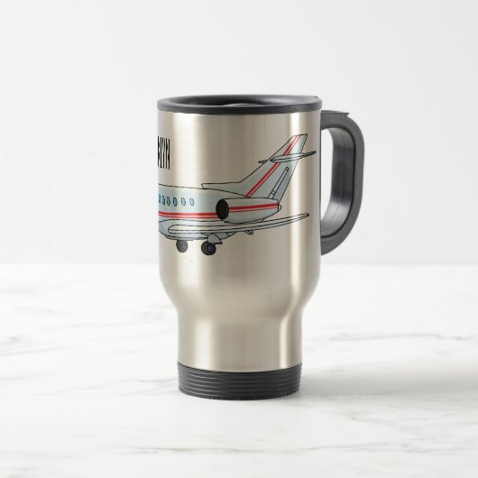 Afbeelding van privé-jet cartoon reisbeker (Voorkant rechts)