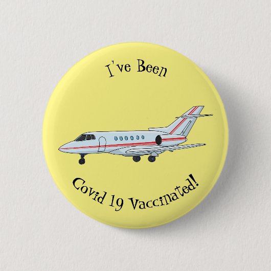 Afbeelding van privé-jet cartoon ronde button 5,7 cm (Voorkant)