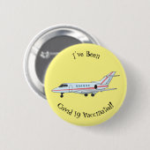 Afbeelding van privé-jet cartoon ronde button 5,7 cm (Voorkant /achterkant)