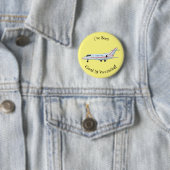 Afbeelding van privé-jet cartoon ronde button 5,7 cm (In situ)
