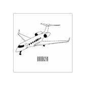 Afbeelding van privé-jet cartoon rubberstempel (Afrduk)