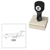 Afbeelding van privé-jet cartoon rubberstempel (Gestempeld)