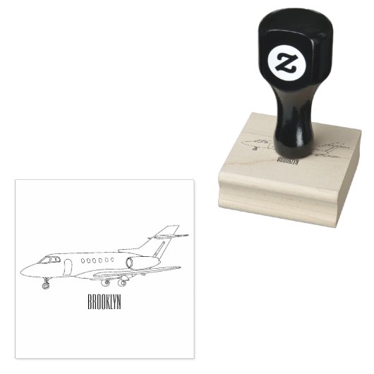 Afbeelding van privé-jet cartoon rubberstempel (Gestempeld)
