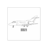 Afbeelding van privé-jet cartoon rubberstempel (Afrduk)
