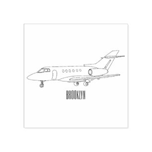 Afbeelding van privé-jet cartoon rubberstempel