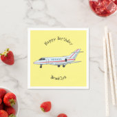 Afbeelding van privé-jet cartoon servet (Insitu)