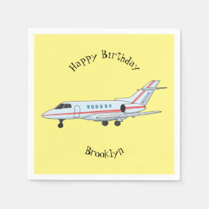 Afbeelding van privé-jet cartoon servet