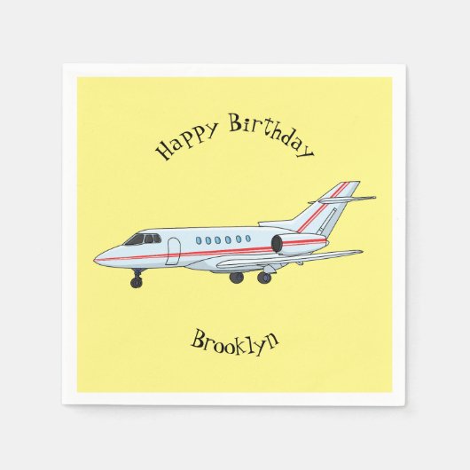 Afbeelding van privé-jet cartoon servet (Voorkant)