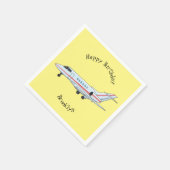 Afbeelding van privé-jet cartoon servet (Hoek)
