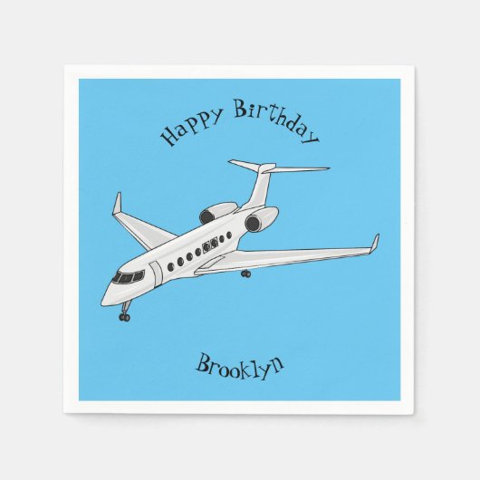 Afbeelding van privé-jet cartoon servet (Voorkant)
