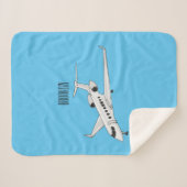 Afbeelding van privé-jet cartoon sherpa deken (Voorkant (horizontaal))