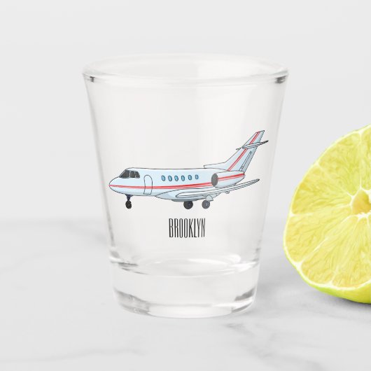 Afbeelding van privé-jet cartoon shot glas (Voorkant)
