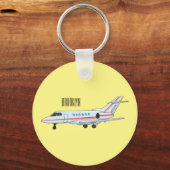 Afbeelding van privé-jet cartoon sleutelhanger (Voorkant)
