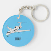 Afbeelding van privé-jet cartoon sleutelhanger (Achterkant)