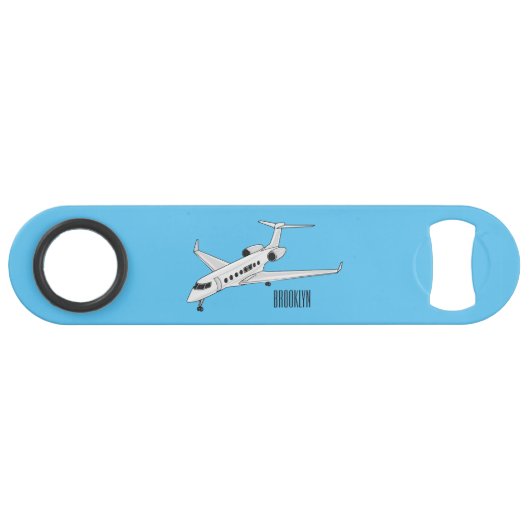 Afbeelding van privé-jet cartoon speed flessenopener (Voorkant (Horizontaal))