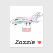 Afbeelding van privé-jet cartoon sticker (Vel)