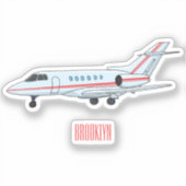 Afbeelding van privé-jet cartoon sticker (Voorkant)