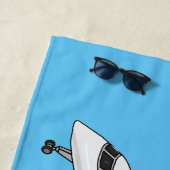 Afbeelding van privé-jet cartoon strandlaken (In situ)