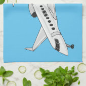 Afbeelding van privé-jet cartoon theedoek (Gevouwen)
