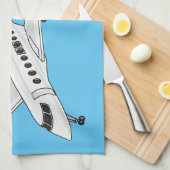 Afbeelding van privé-jet cartoon theedoek (Quarter Fold)