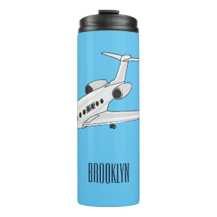 Afbeelding van privé-jet cartoon thermosbeker