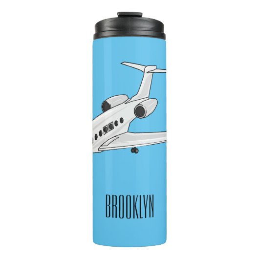 Afbeelding van privé-jet cartoon thermosbeker (Voorkant)