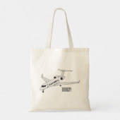 Afbeelding van privé-jet cartoon tote bag (Achterkant)