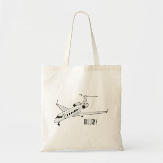 Afbeelding van privé-jet cartoon tote bag (Voorkant)
