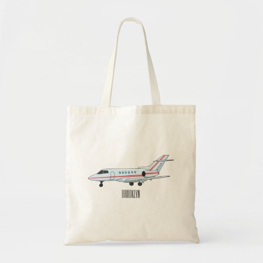 Afbeelding van privé-jet cartoon tote bag (Voorkant)