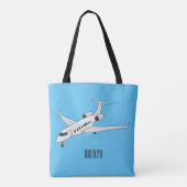 Afbeelding van privé-jet cartoon tote bag (Achterkant)