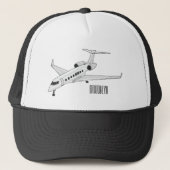 Afbeelding van privé-jet cartoon trucker pet (Voorkant)