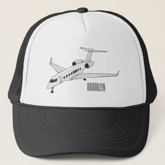 Afbeelding van privé-jet cartoon trucker pet (Voorkant)