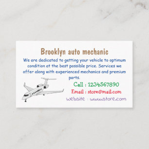 Afbeelding van privé-jet cartoon visitekaartje