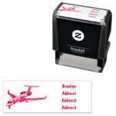 Afbeelding van privé-jet cartoon  zelfinktende stempel (In situ)