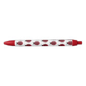Afbeelding van Red and Black Ladybug Pattern Zwarte Inkt Pen (Voorkant)