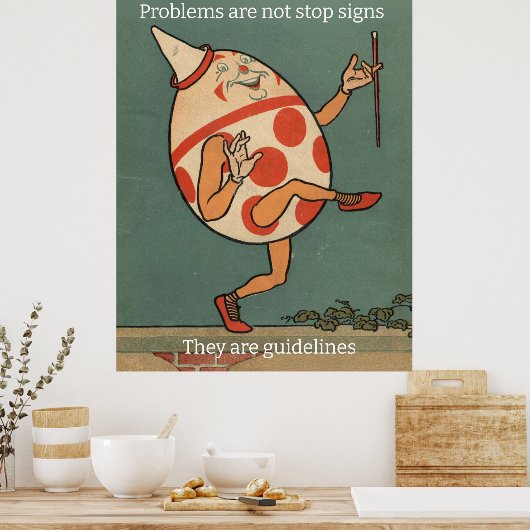 Afbeelding van Retro Humpty Dumpty. bewerkbare tek Poster (Keuken)