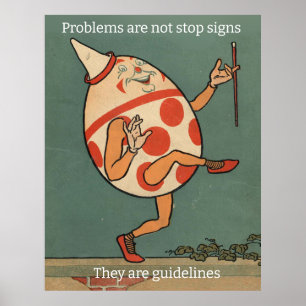 Afbeelding van Retro Humpty Dumpty. bewerkbare tek Poster