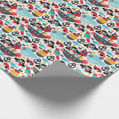 Afbeelding van retropiraten cadeaupapier (Hoek)