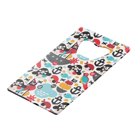 Afbeelding van retropiraten creditkaart flessenopener (Voorkant Gekanteld)