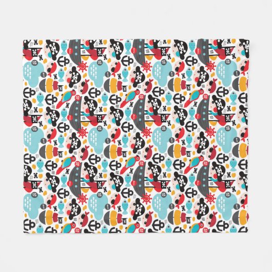 Afbeelding van retropiraten fleece deken (Voorkant (Horizontaal))