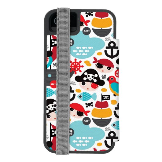 Afbeelding van retropiraten incipio iPhone portemonnee hoesje (Agenda Achterkant)