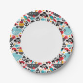 Afbeelding van retropiraten papieren bordje (Voorkant)