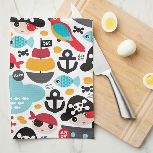 Afbeelding van retropiraten theedoek (Quarter Fold)