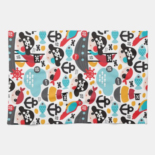 Afbeelding van retropiraten theedoek (Horizontaal)