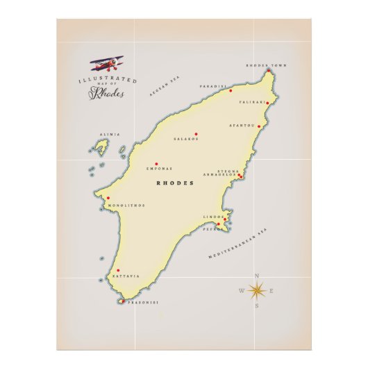 Afbeelding van Rhodes. Foto Afdruk (Voorkant)