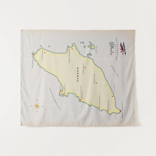 Afbeelding van Rhodes. Wandkleed (Voorkant (horizontaal))