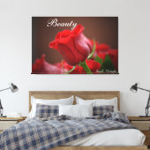afbeelding van rode roos voor de wand van het canv canvas afdruk (Insitu (Slaapkamer))